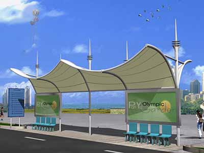 公交站臺膜結(jié)構(gòu)