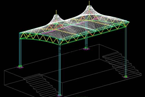 北京朝陽區(qū)馬各莊小學領操臺膜結(jié)構罩棚