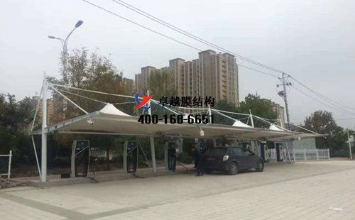 滄州膜結(jié)構(gòu)充電站樁停車棚/雨棚【滄州公交集團公司等】工程設計施工案例