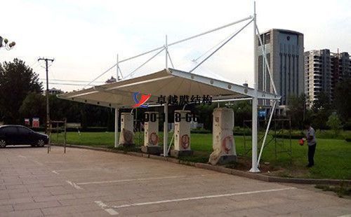 襄陽膜結(jié)構(gòu)充電站樁車棚【襄陽澤東新能源發(fā)展有限公司等】工程設計施工案例