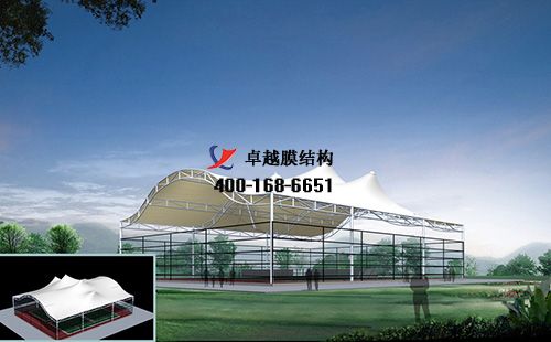  麗江膜結構網球場門球場籃球場（麗江市體育場-籃球館）設計施工安裝案例