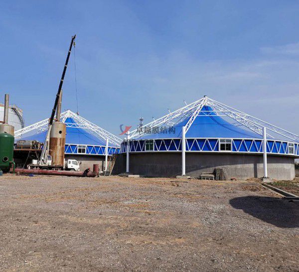 延安污水廠<font color='red'>污水池膜結構</font>設計施工【案例圖片】 　　