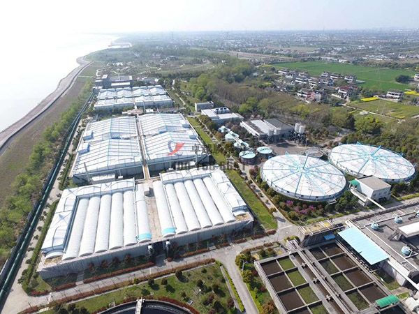 曲靖污水廠<font color='red'>污水池膜結(jié)構(gòu)</font>設(shè)計(jì)施工【案例圖片】