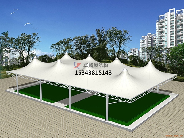 鄂州網(wǎng)球場膜結(jié)構頂蓋/籃球場屋頂/門球場雨棚安裝