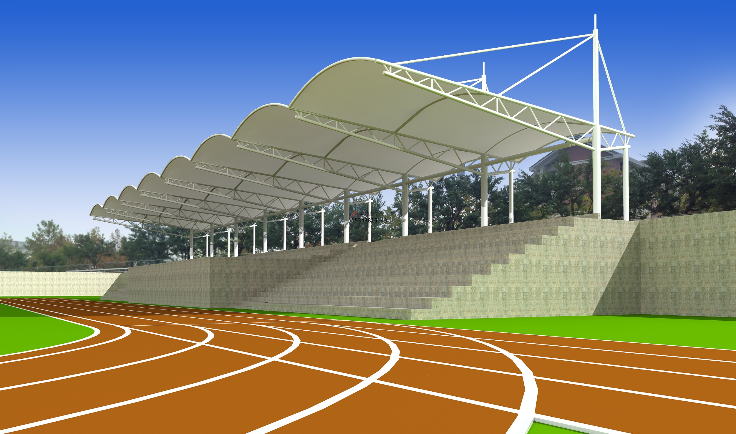 赤峰體育場看臺頂棚/運(yùn)動(dòng)場主席臺/風(fēng)雨操場雨棚生產(chǎn)廠家